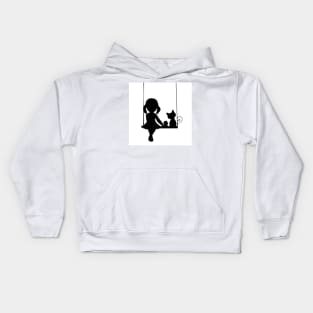 Girl and cat Kids Hoodie